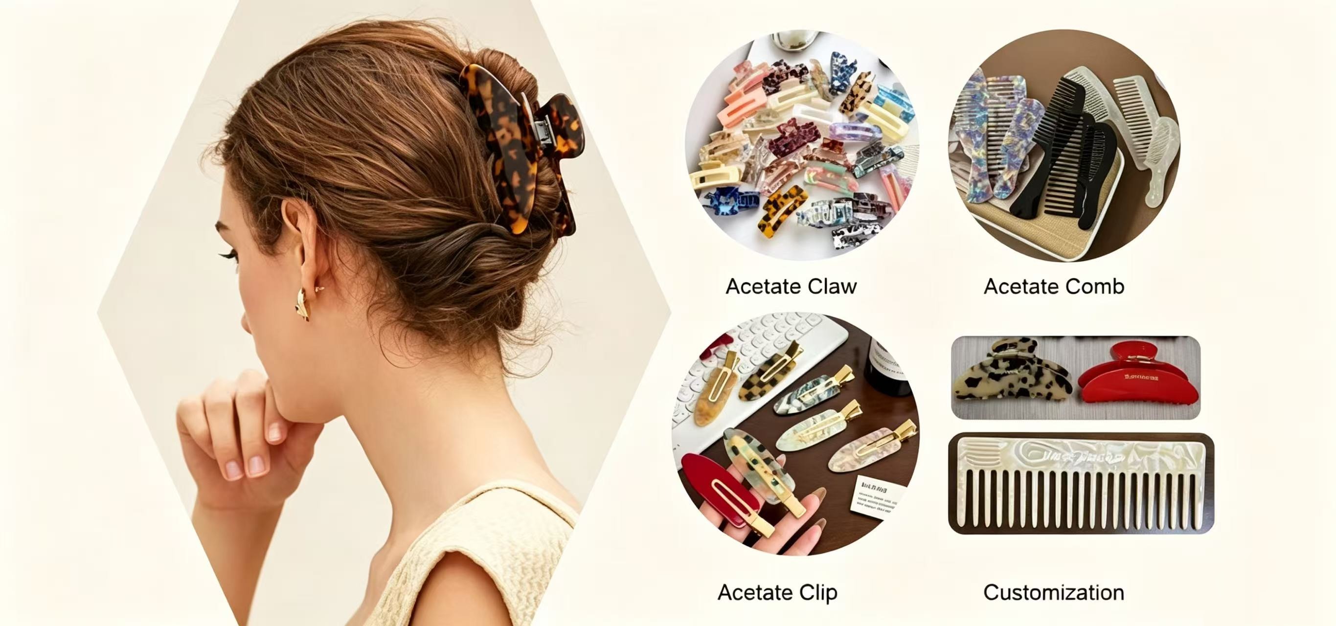 Haarschmuck aus Acetat