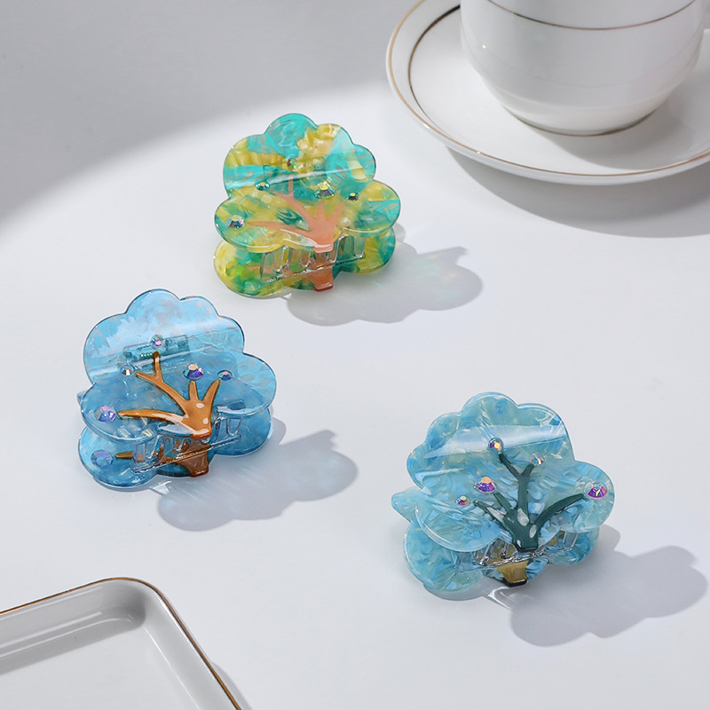 5.3 cm Colorfl Tree Acetat Hiar Clips Haarzubehör für Frauen Mädchen