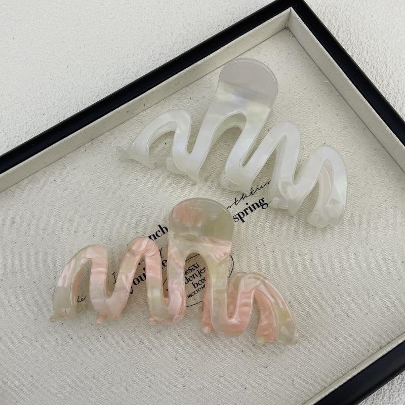 Mode Neues Design Individuelles Logo European American Wave 10,5 cm Acetat Shark Haarklammern für Frauen Mädchen Zubehör 