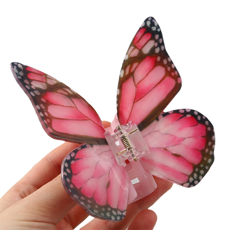9 cm elegante Sommeracetat große Schmetterlingshaarklammern