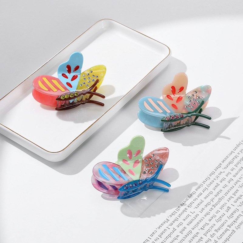 Buntes Schmetterling Cellulose Acetat Haare Clips Haarkiefer Clips Haarzubehör für Frauen Mädchen
