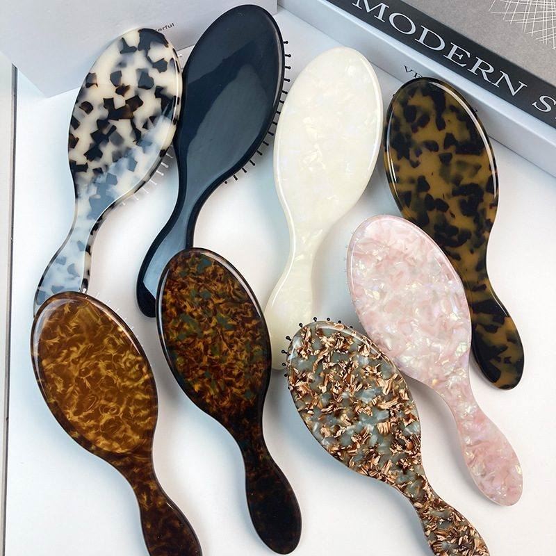 Kundenspezifischer Acetatkamm-Haarbürste-Airbag-Friseurkamm mit Griff