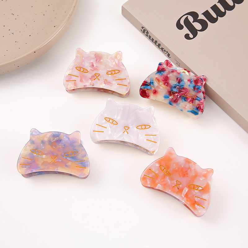 Süße Katzen -Cellulose -Acetat -Haarklammern Haarkiefer Clips Haarzubehör für Frauen Mädchen