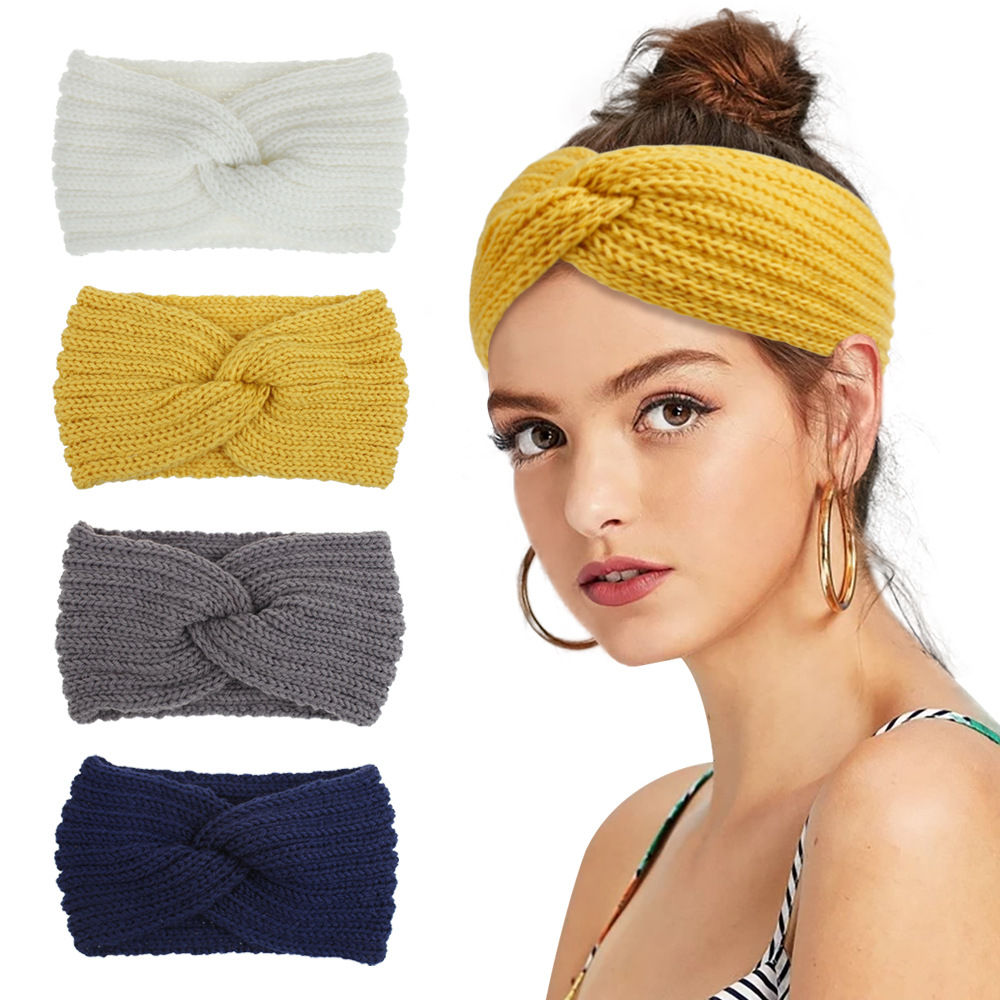 Frauen Girls Stirnband Strickkopfhülle Häkelhaarbänder