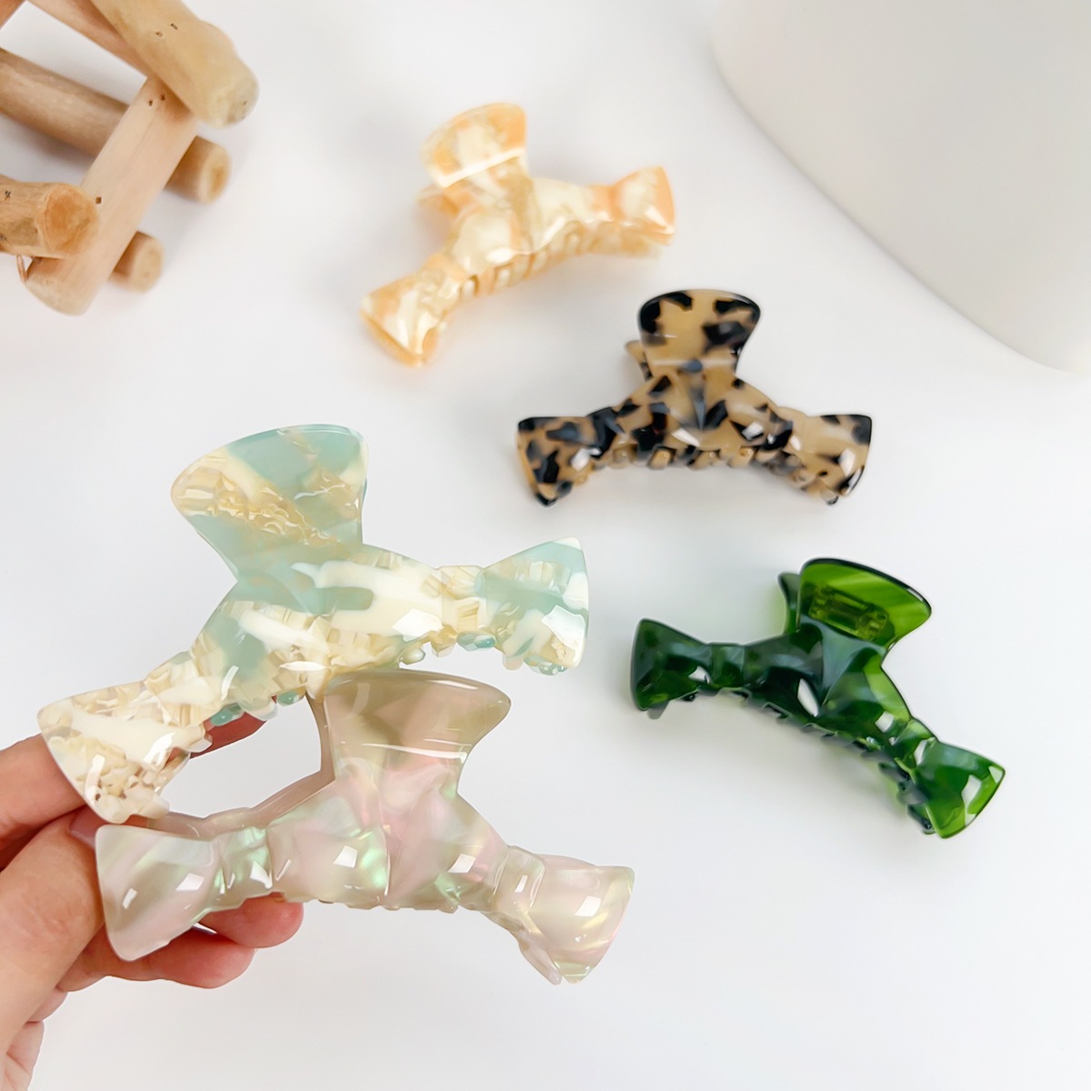 Süße Süßigkeiten Acetat Haarklammern Frauen Grip Claw Clips Haarzubehör